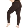 thumbnail image 3 of Stretch Is Comfort Women's Cotton/Spandex Plus Size Leggings Brown 3X, 3 of 6