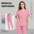 thumbnail image 2 of VIAOLI Women's Scrubs Set, Stretchy Medical Uniform with Pockets, Poly-Spandex for Nurse Uniform, S-XXL Multi Colors, 2 of 6