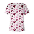 thumbnail image 4 of Liamobondopolis - Camiseta con estampado de pata para mujer, camisetas de manga corta con estampado de pata para mamá de perro, 4 of 5
