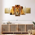 thumbnail image 3 of Elephant Stock Blue Eyed Lion Wall Art - Horizontal Multi Panel Canvas - Living Room Wall Decor - Animal Multi Panel - Orange And Brown Decor - 55" x 24", 3 of 8