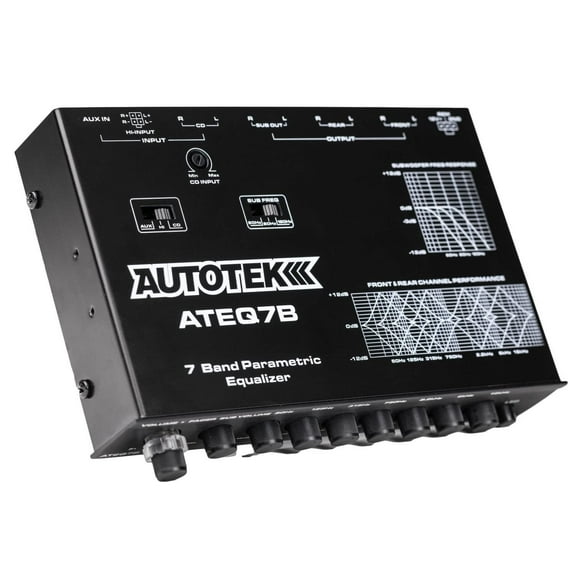 Autotek 7 BAND EQ WITH CROSSOVER, Black