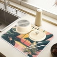thumbnail image 2 of Yayeee Dish Drying Mat for Kitchen Counter 18" x 24" Microfiber Super Absorbent Coffee Decorative Pad, Pink Sunset, 2 of 9