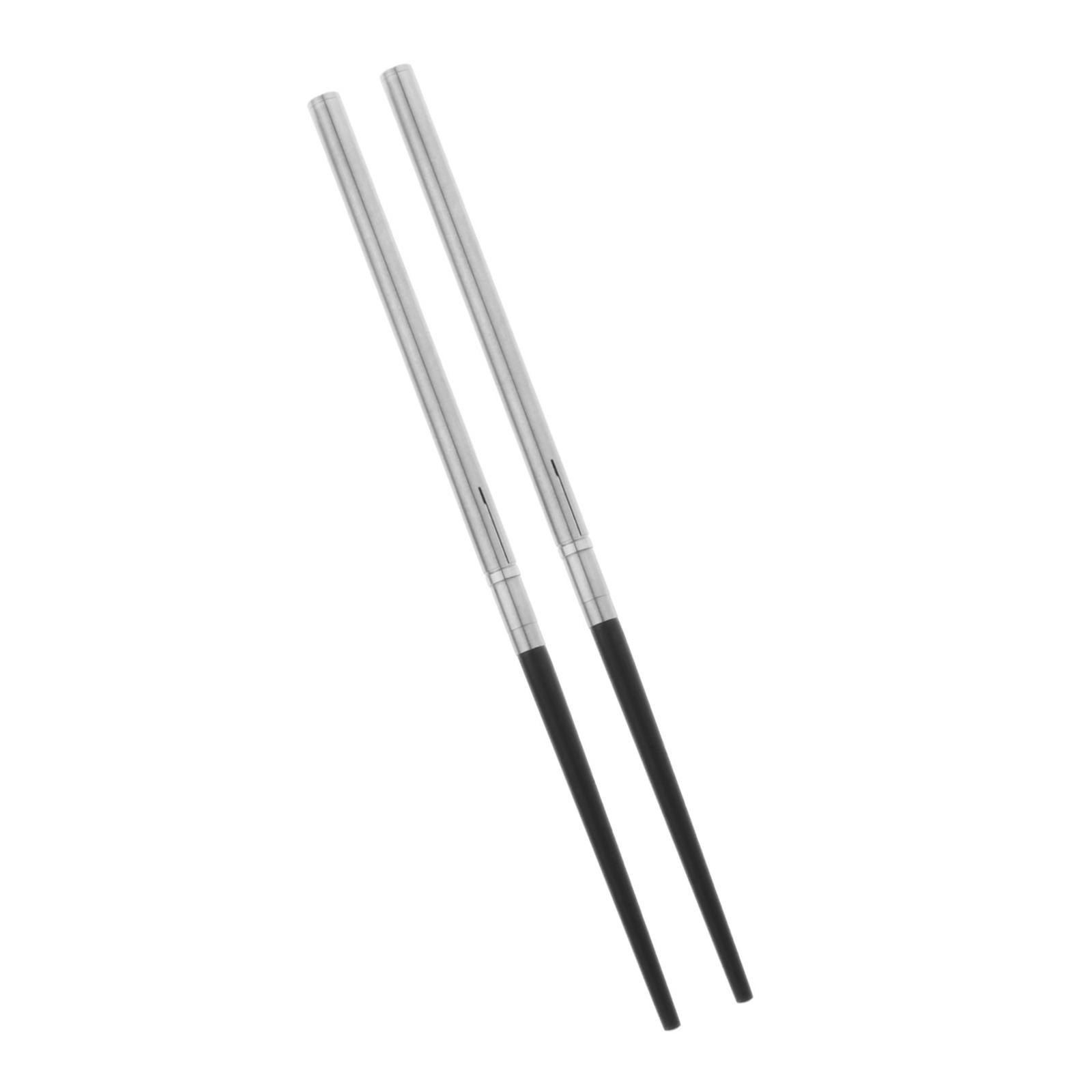 Stainless Steel Chopsticks Reusable Foldable Chop Sticks , Ebony OPP ...