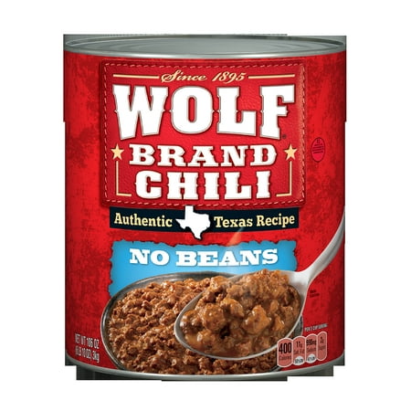 WOLF BRAND Hot Chili Without Beans, 106 oz.