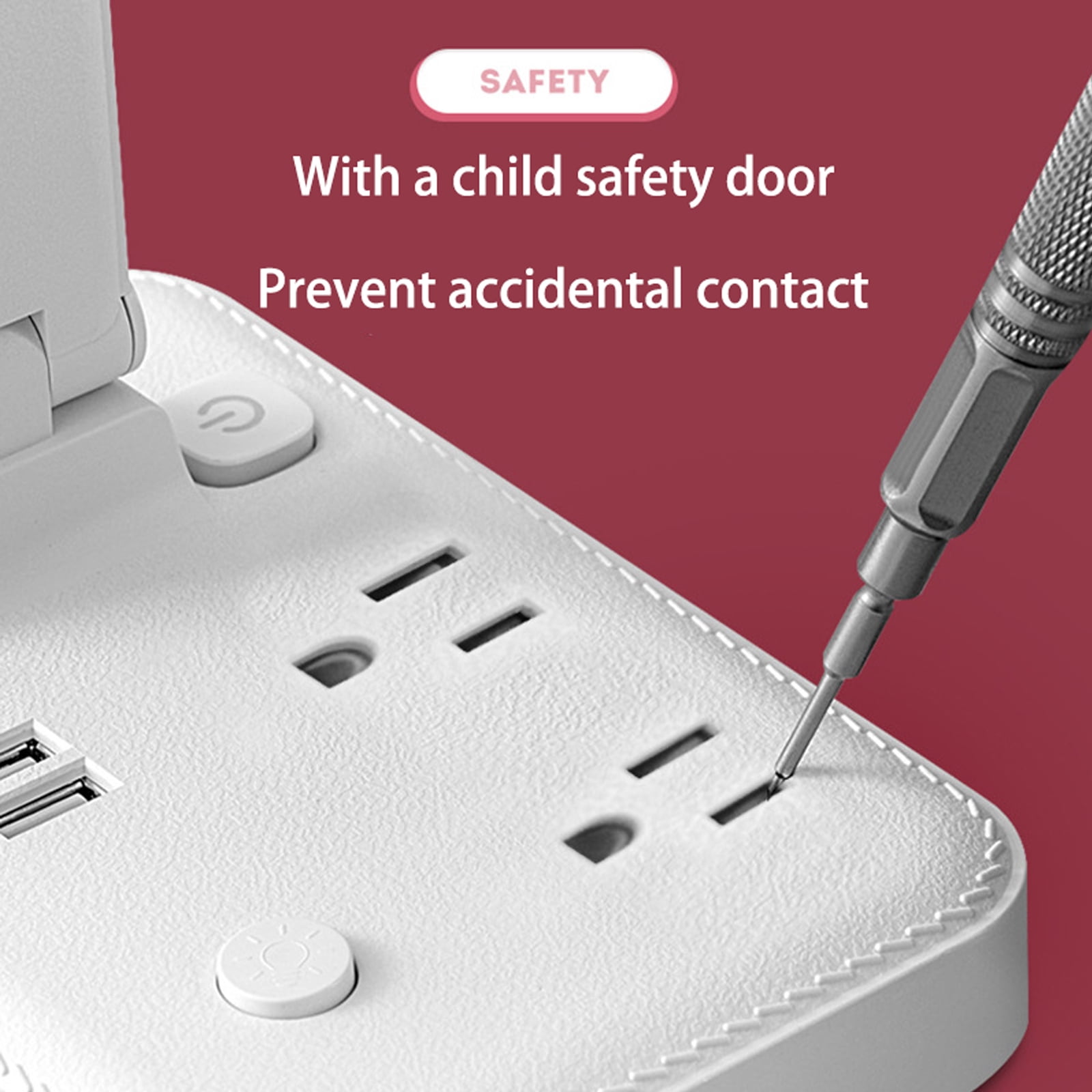Power Strip with LED Desk Lamp, 2 Outlets 2 USB Ports 4 Modes 5 Level Lamp Small Desk Lamp for Home Office Bedroom Bedside, Study Reading Light, 5ft Extension Cord, Dorm Room Essentials