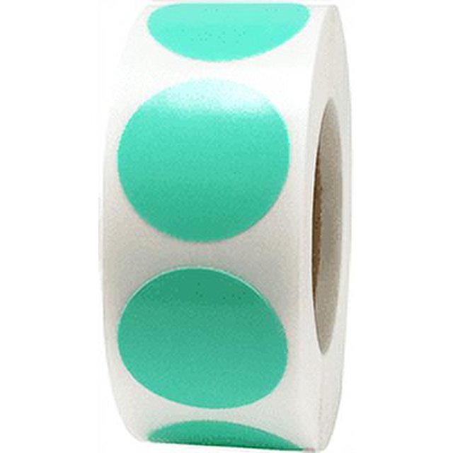 Wintergreen Circle Dot Stickers, 0.75 Inch Round, 500 Labels on a Roll