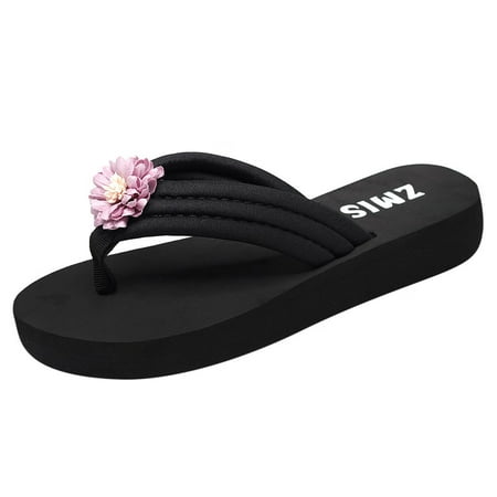 

GNEIKDEING Women s Summer Bohemian Clip Toe Flip Flops Non-Slip Wedges Slippers Beach Shoes Gift on Clearance