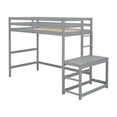 thumbnail image 3 of Twin Loft Bed With Stairs Ladder Landing Platform Space-Saving Twin Bed Frame With Full-Length Guardrail No Box Spring Needed, 3 of 9