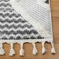 thumbnail image 3 of SAFAVIEH Moroccan Tassel Amy Diamond Shag Area Rug, Grey/Ivory, 6'7" x 6'7" Square, 3 of 8