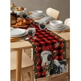 thumbnail image 3 of Table Runners 60 Inches Long Dress Scarves, Christmas Farmhouse Kitchen/Dining Table Runner, Small Coffee Tablerunners, Winter Cow Snowflake Red Black Buffalo Plaid 13x60 Inch, 3 of 7