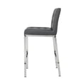 thumbnail image 4 of 25 Inch PU Kitchen Counter Chair, Dining Chair with Silver Metal Legs, Simple Bar Stool Upholstered Dining Chairs, Accent Chair Dining Room, Kitchen, Vanity, Living Room(Grey,Set of 2), 4 of 10