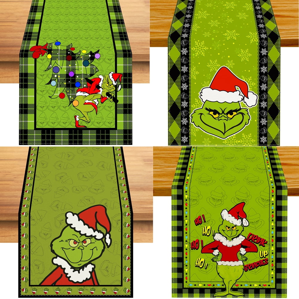 Grinch Merry Grinchmas Table Cloth, Grinch Winter Decordecorate , 13 x