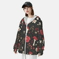 thumbnail image 5 of Kll Fly Agaric And Flowers Print Men'S Women’s Upf 50+ Sun Protection Outdoor Hoodie Jacket Long Sleeve Fishing Hiking Performance Shirt- Large, 5 of 8