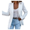 thumbnail image 1 of Blazer de Bureau pour Femmes, Veste de Mode Boutonnée, Mi-Longue, Décontractée, Ajustée, Couleur Unie, Col à Revers, Cardigan Élégant, 1 of 6