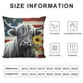 thumbnail image 5 of GOSMITH  Set of  American Flag Highland Cow Throw Pillow Covers, Highland Cattle Cushion Case for Home Living Room Decor, Rustic Wooden Floral Decorative Throw Cushion Case,, 5 of 5