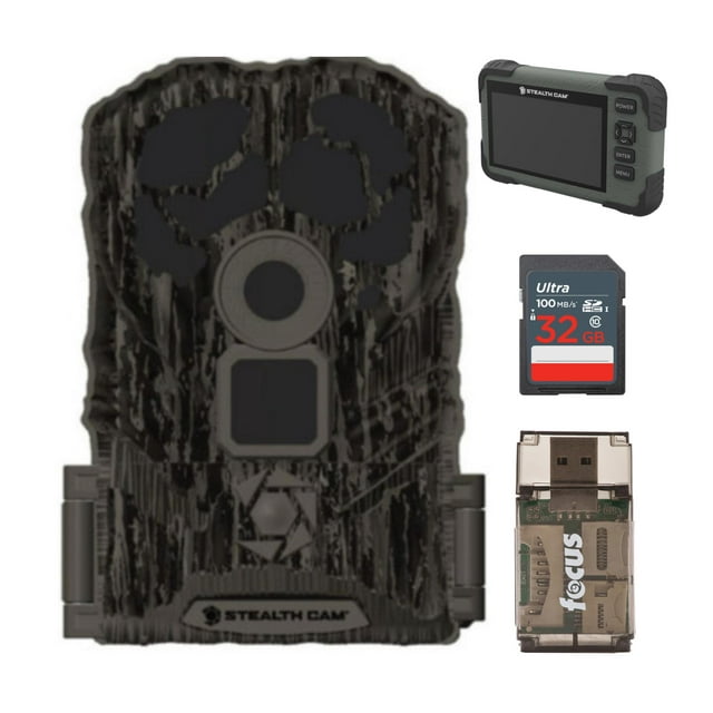 Stealth Cam Browtine 14MP Trail Camera with Video with Reader-Viewer, Memory Card & Card Reader