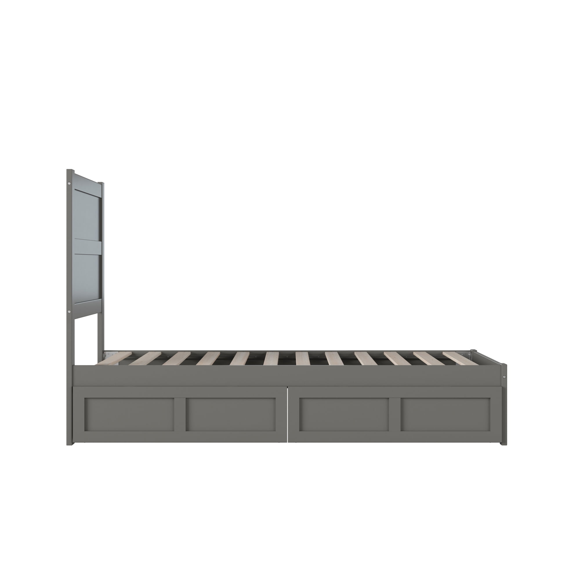 AFI NoHo 14" Twin Wood Platform Bed Frame with Set of 2 Storage Drawers, Grey