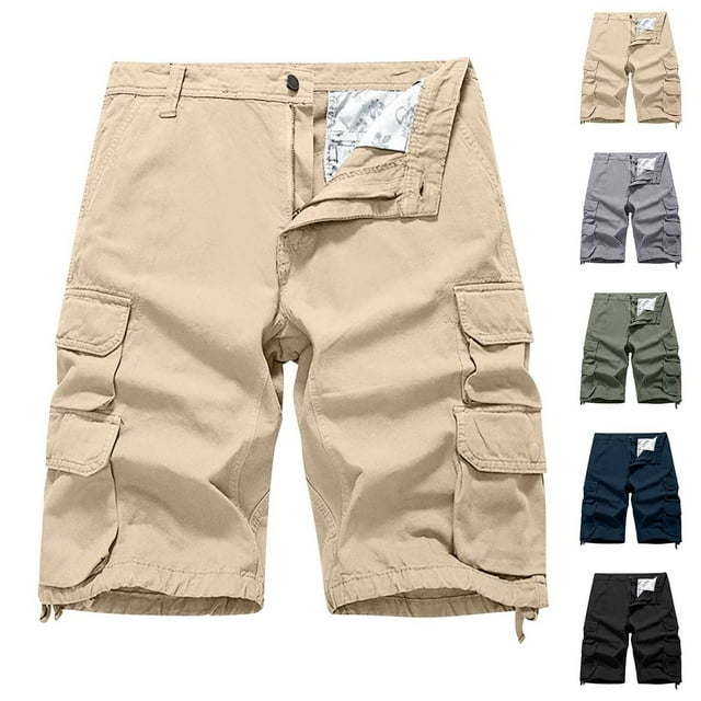 BADHUB Cargo Shorts for Men Multi Pocket Ripstop Work Shorts Classic Button Zipper Outdoor Hiking Travel Shorts Clearance Army Green 30