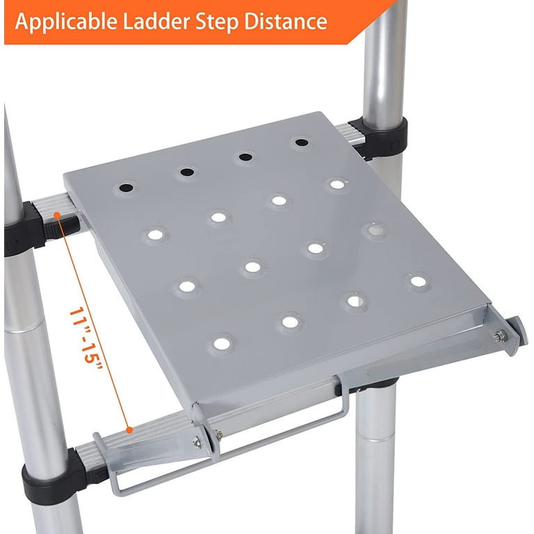 Steel Ladder Platform Anti Slip 400 Pounds Extension Ladder Work Platform Ladder Tool Tray Step Ladders Tray Step Ladder Accessories