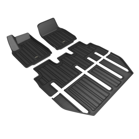 3D MAXpider Custom Fit Elitect Floor Mat (Black) Compatible with Tesla Model X 7-Seat 2022-2024 - Full Set