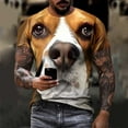 thumbnail image 5 of lcziwo Novelty Graphic Tees for Men Short Sleeve Funny 3D Dog Print T-shirt Gifts for Dog Dad Ofertas Prime Multicolor M, 5 of 9