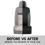 BDK UltraSleek Gray Seat Covers for Cars, Two-Tone Front Seat Covers with Matching Back Car Seat Cover, Made to Fit Most Auto Truck Van SUV, Interior Car Accessories, Car Seat Covers Full Set