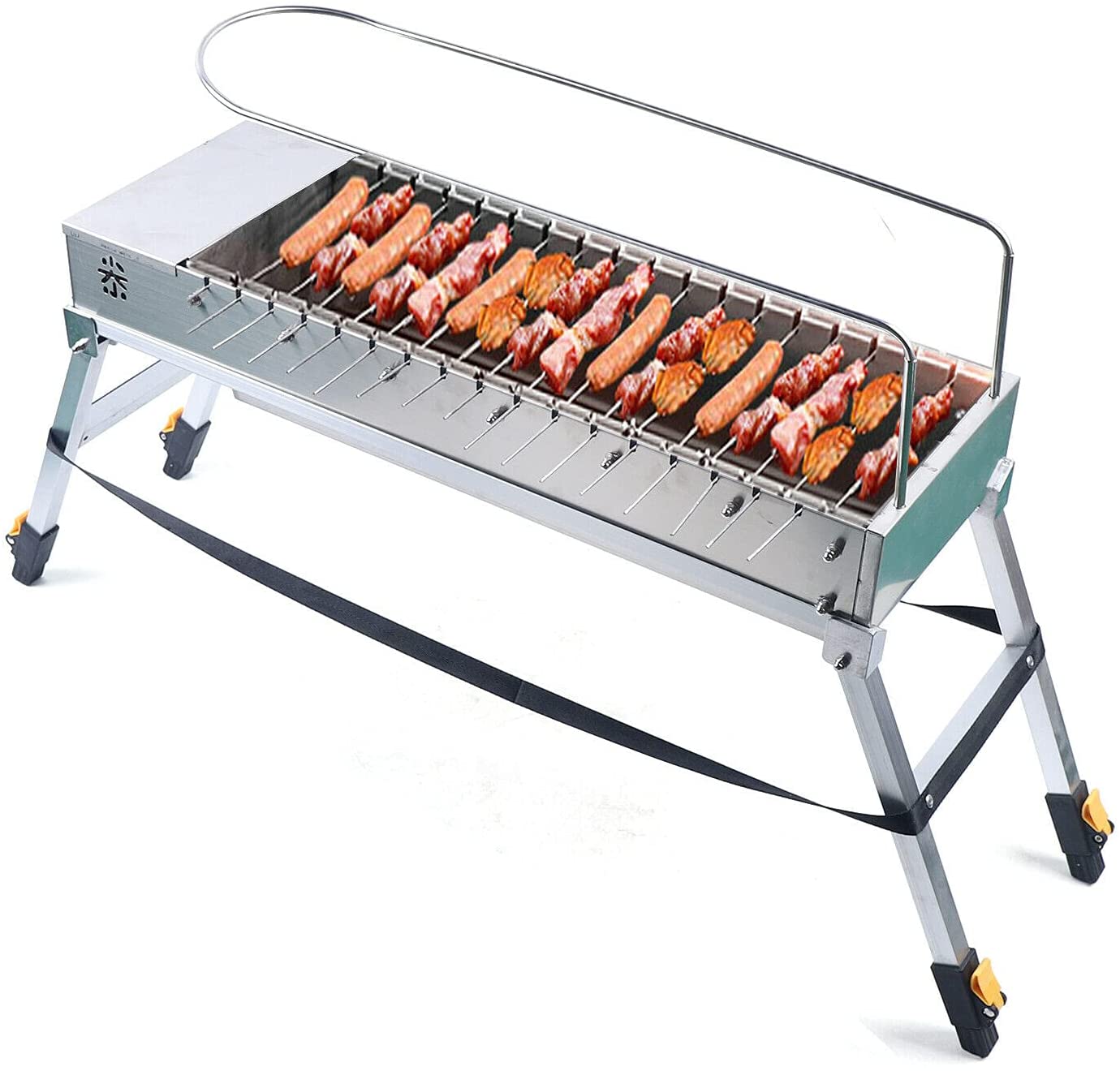 Miumaeov Foldable USB Barbecue Charcoal Grill Stove BBQ Patio Camping Stainless Steel