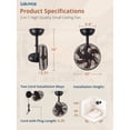 thumbnail image 6 of Lokivas 10in Wall Mounted Fan with Remote Control, Reversible Fan with 6 Speeds, Adjustable Tilt, for Garage, Gym, Brown, 6 of 7