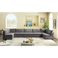 thumbnail image 4 of Meridian Furniture Jacob Grey Velvet Modular Sectional, 4 of 5