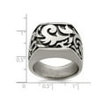 thumbnail image 3 of Mens Titanium Pattern Signet Ring, 3 of 4