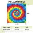 thumbnail image 2 of Colorful Rainbow Tie Dye Spiral Pattern Square Fitted Tablecloth with Elastic Edge,Square Table Cover,Washable Elastic Table Cover for Home Kitchen Party Decor 36"x36", 2 of 6