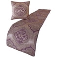 thumbnail image 2 of The HomeCentric King / Queen / Twin Purple Decorative CA King 86"x18" Bed Runner WITH Pillow Cover, Damask & Quilted Bed Scarf on Jacquard fabric - Embre Purple, 2 of 5