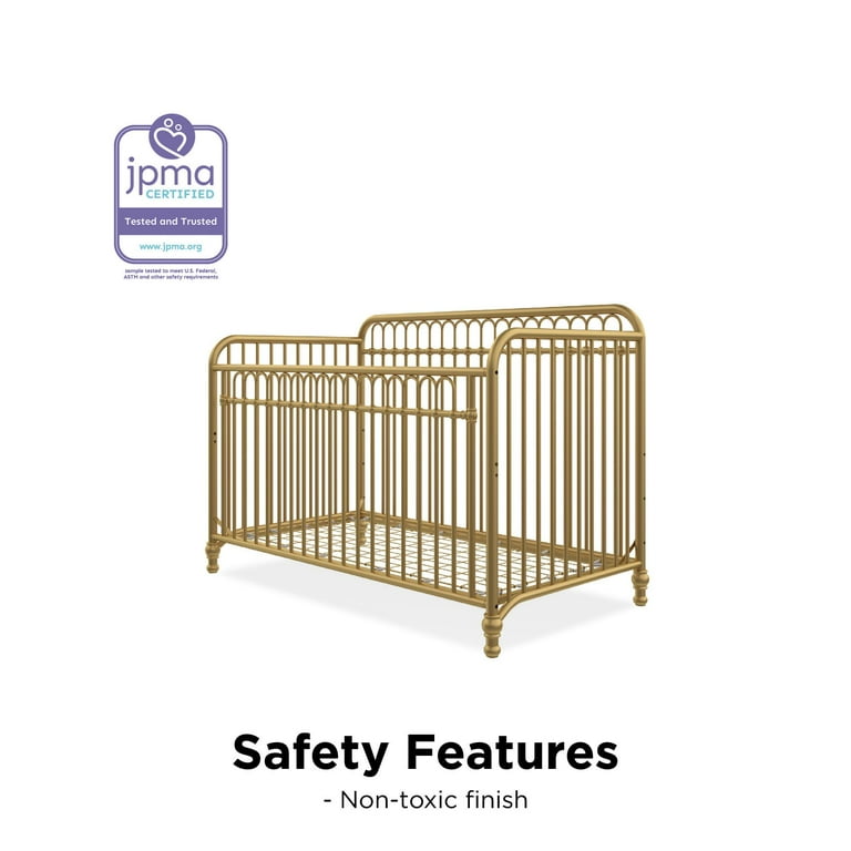 Oxford Baby Harper 4-in-1 Convertible Crib, Dove Gray, GREENGUARD Gold  Certified, Wooden Crib 