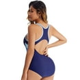 thumbnail image 4 of SWSMCLT Women's Active Bathing Suit Slimming Summer Sexy One Piece Swimsuit Sports Swimwear Blue 12, 4 of 4