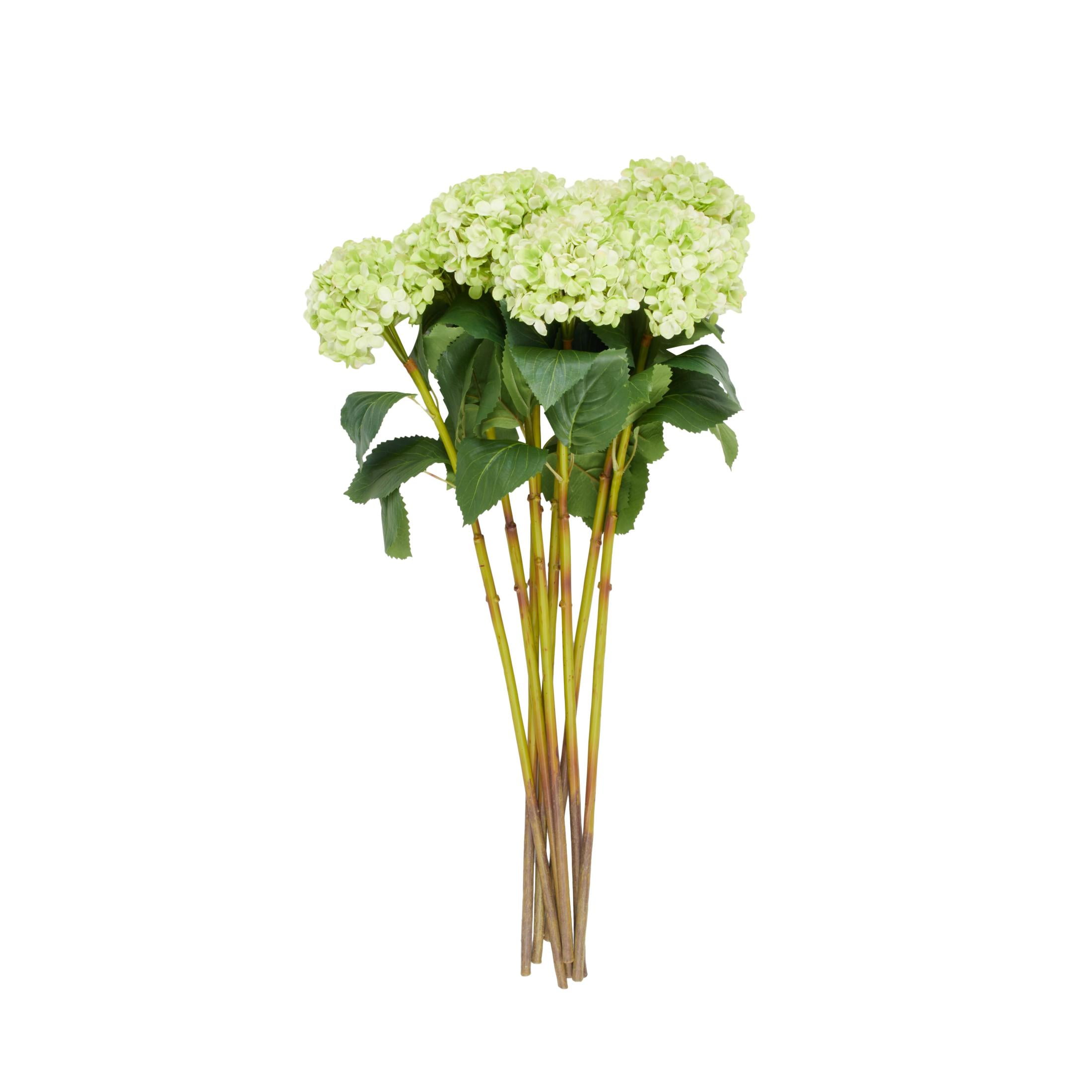 33" Plastic Floral Tall Hydrangea Artificial Flower Stem, by DecMode (8 Count)