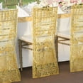thumbnail image 3 of Efavormart Gold Organza Floral Sequin Embroidered Wedding Chiavari Slipcover, Wedding Chair Back Lace Cover, 3 of 10