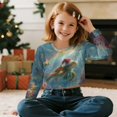 thumbnail image 5 of DISNIMO Christmas Sea Turtle Print Girls Sweatshirt Crop Tops for Kids Teens Cropped Crew Neck Pullover Tops Soft Loose T Shirt Fashion Long Sleeve Clothes, 5 of 7