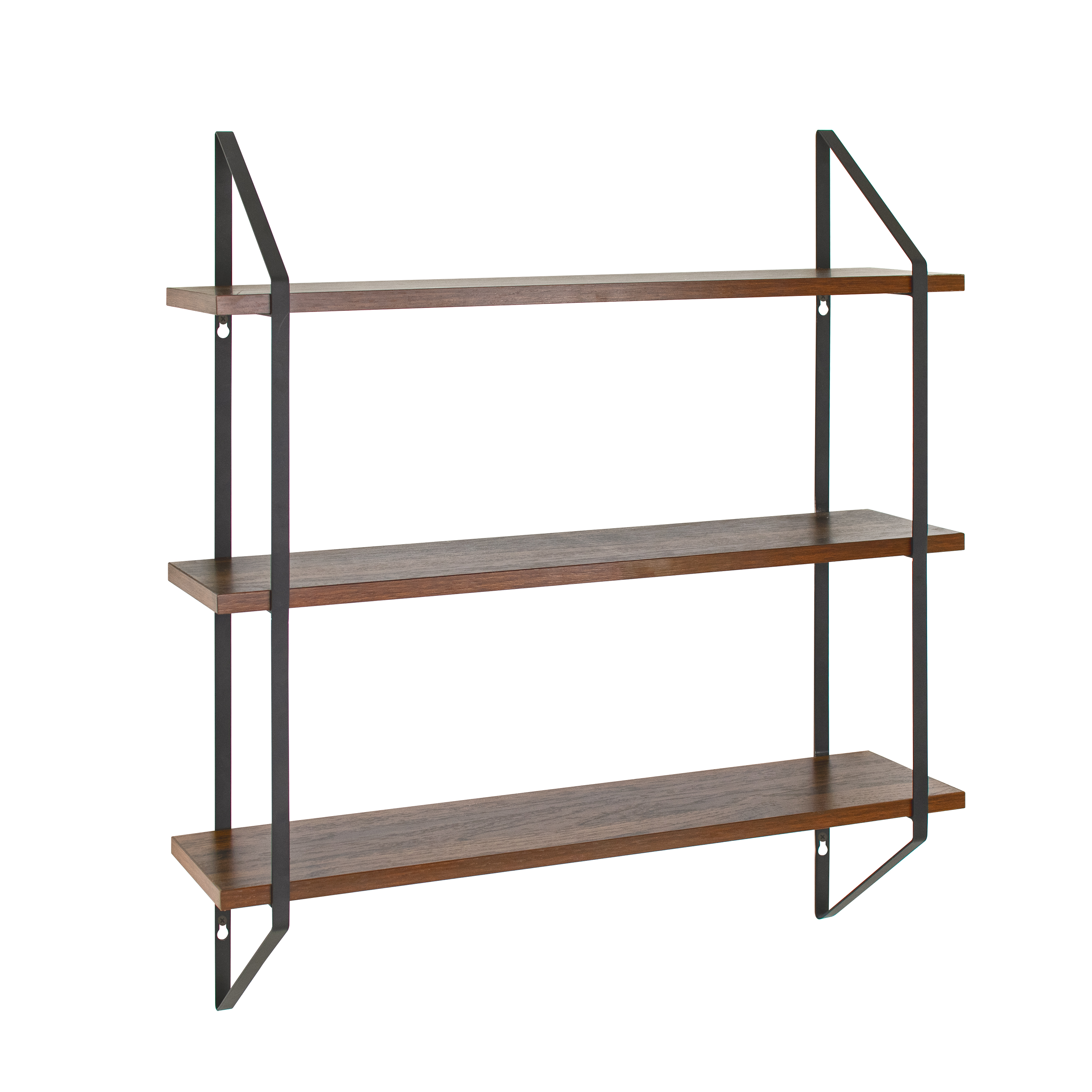 Better Homes & Gardens 3-Tier Wall Shelf with Brackets, Walnut photo 5