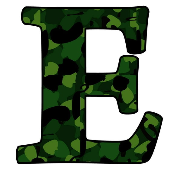 VWAQ Camoflauge (E) Wall Decal Peel and Stick Military Camo Pattern Wall Art Letter (E) VWAQ-1714