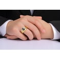 thumbnail image 3 of RYLOS Men's Rings Yellow Gold Plated Silver Rings Classic Designer Style 9X7MM Oval Gemstone &  Diamond Ring Onyx October Birthstone Rings For Men Size 13, 3 of 7
