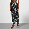 thumbnail image 5 of ClodeEU Women's Satin Print Elastic Waist Maxi Skirt,Casual Long Skirt ,Lounge Slim Skirt Black,Womens Plus XXL, 5 of 7