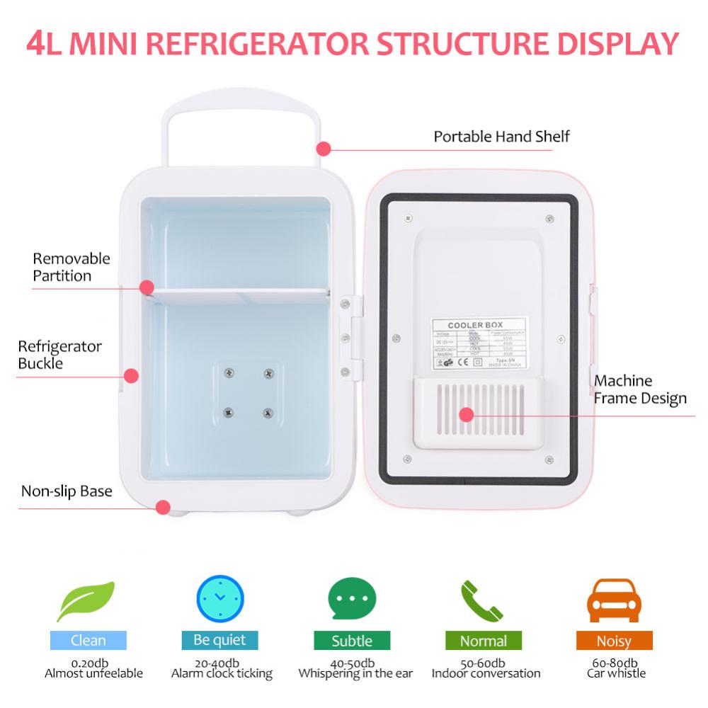 Portable Refrigerator for Home Office Car EUZeo Pink Mini Fridge 6 Litre Electric Cooler Warmer Portable Car Fridge Thermoelectric System Fridge Freezer Portable Refrigerator for Home Office Car EUZeo Pink Mini Fridge 6 Litre Electric Cooler Warmer Portable Car Fridge Thermoelectric System Fridge Freezer