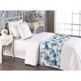 thumbnail image 2 of Floral Bed Runner, Weathered Effect Pattern of Cold Colored Vintage Flower Petals, Decorative Accent Bedding Scarf for Hotels Homes & Guest Rooms, Twin, Dark Turquoise and Blue Grey, by Ambesonne, 2 of 3