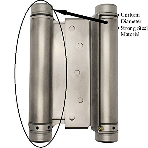 6" Double Action Spring Hinge for Saloon or Cafe Doors (Satin Chrome)