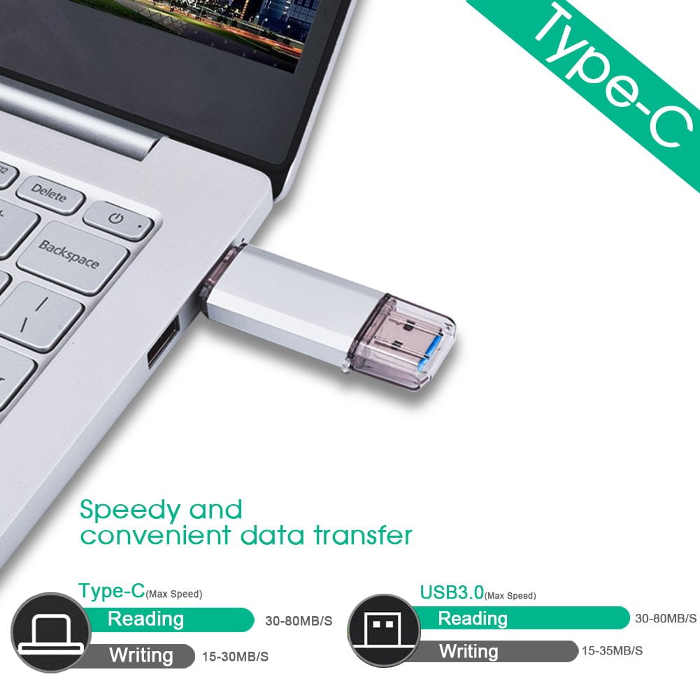 KOOTION USB C Flash Drive 128GB USB 3.0 OTG Dual Connector Jump Drive for Type C Smartphones, Tablets, Computer