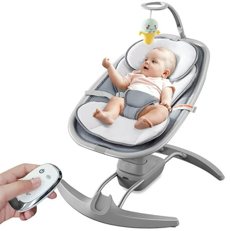 RONBEI Baby Swings for Infants Newborn  Electric Comfort Portable Baby Swing with 3 Swing Speeds Music Remote Control
