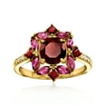 thumbnail image 3 of Ross-Simons 1.90 ct. t.w. Garnet and .80 ct. t.w. Rhodolite Garnet Ring With .10 ct. t.w. White Topaz in 18kt Gold Over Sterling, Women's, Adult, 3 of 7