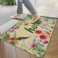 thumbnail image 5 of Hello Floral Decor Doormat - Summer Colorful Flowers Mat Non Slip Rubber Floral Decorative Front Door Mats Indoor Outdoor Rug 17" x 30" (Hello), 5 of 5