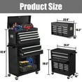 thumbnail image 7 of 8-Drawer Rolling Tool Chest, 2-in-1 Tool Box with Wheels Metal Tool Chest Cabinet for Garage, Workshop, Black, 7 of 7