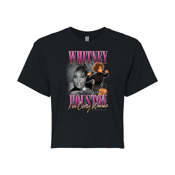 Whitney Houston - Every Woman - Juniors Cropped Cotton Blend T-Shirt